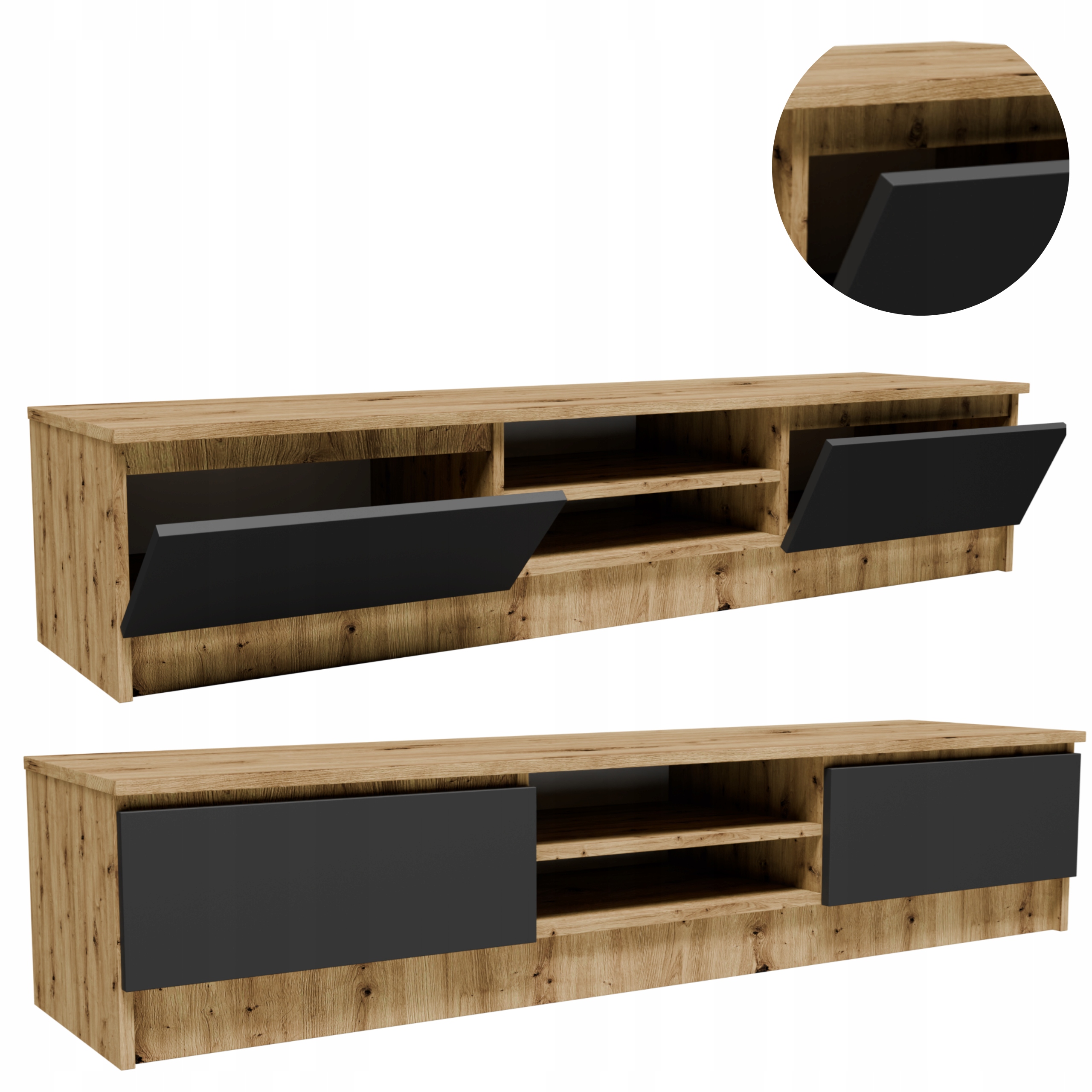 Rtv skříňka 2D1P160AG artisan-grafit šedá 160 cm stolek pod Tv komoda