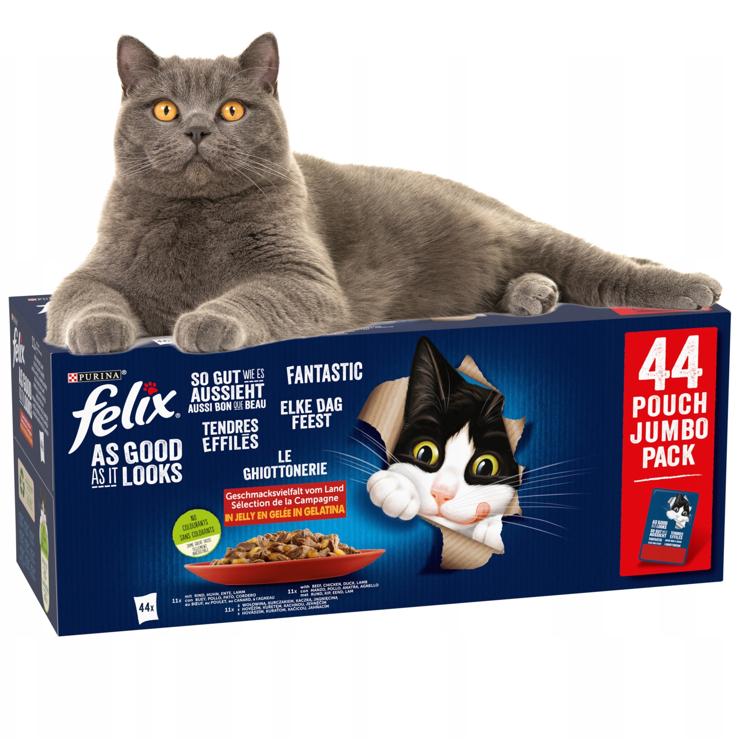 Levně Felix Fantastické Krmivo pro kočky želé 3,2 kg (44 kusů)