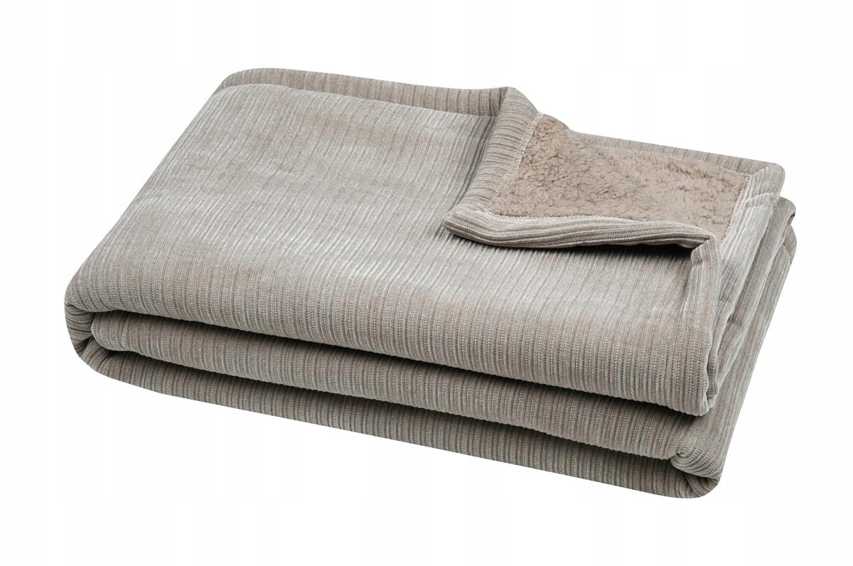Plyšová Deka Polyester Velurová 130 X 160 CM Béžová