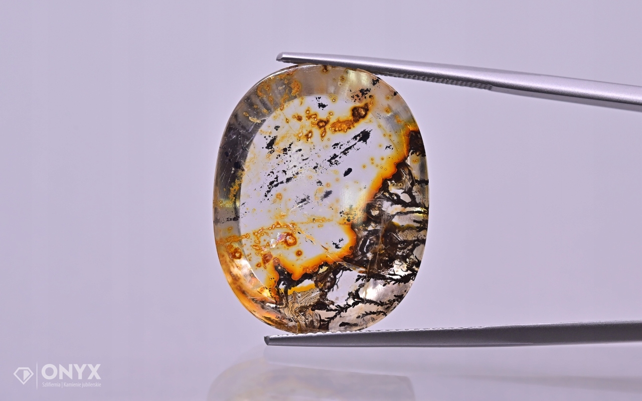 Dendritový křemen konvexní mělký ovál 24,5x19,5 mm