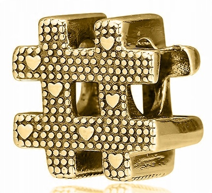

Charms złoty Hasztag # Hashtag srebro 925
