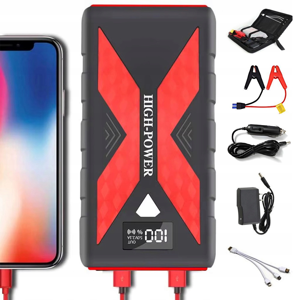 Startovací zařízení Booster Jump Starter 12V 20000mAh PowerBank Sos Led