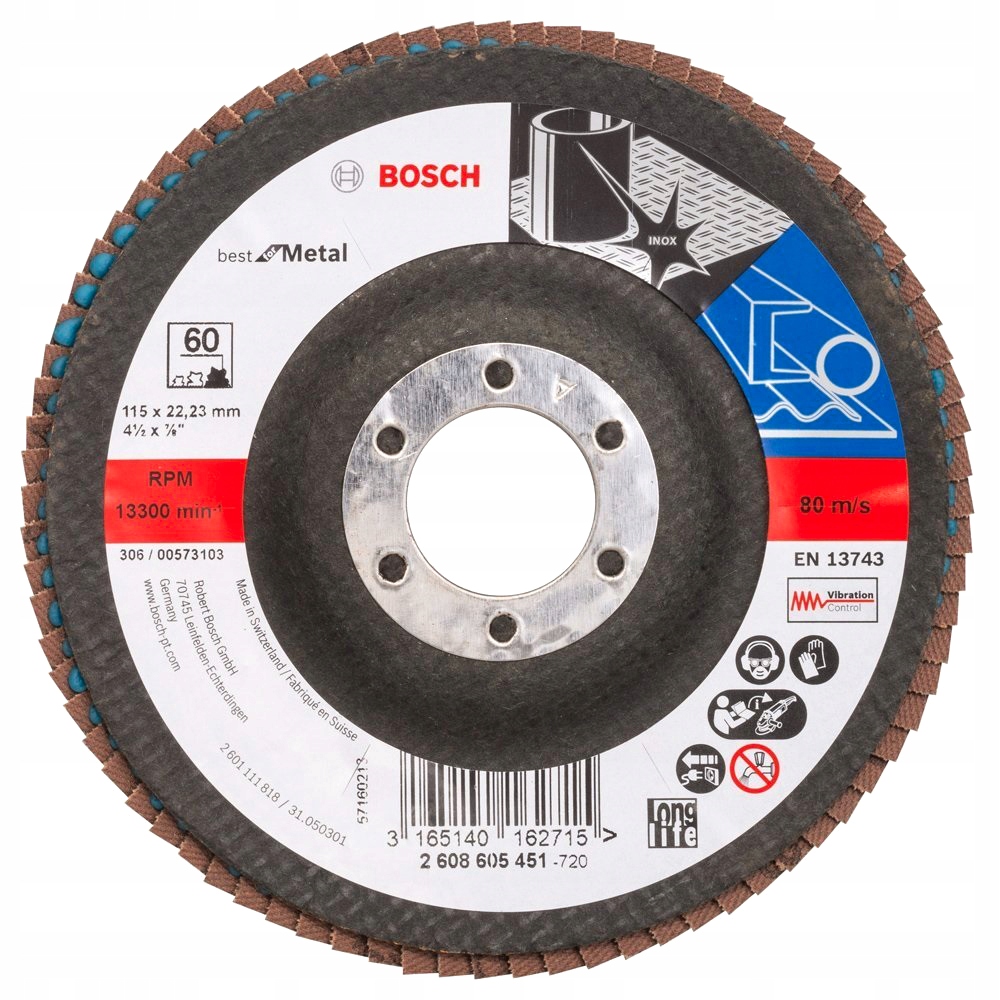 

Tarcza listkowa lamelka 115 P60 Bosch 2608605451