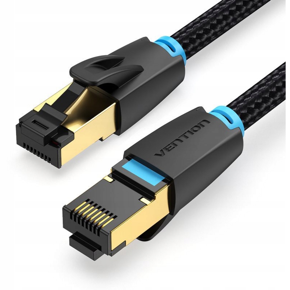 Przewód sieciowy Vention Cotton Braided CAT.8 SFTP Patch Cable 3m, czarny