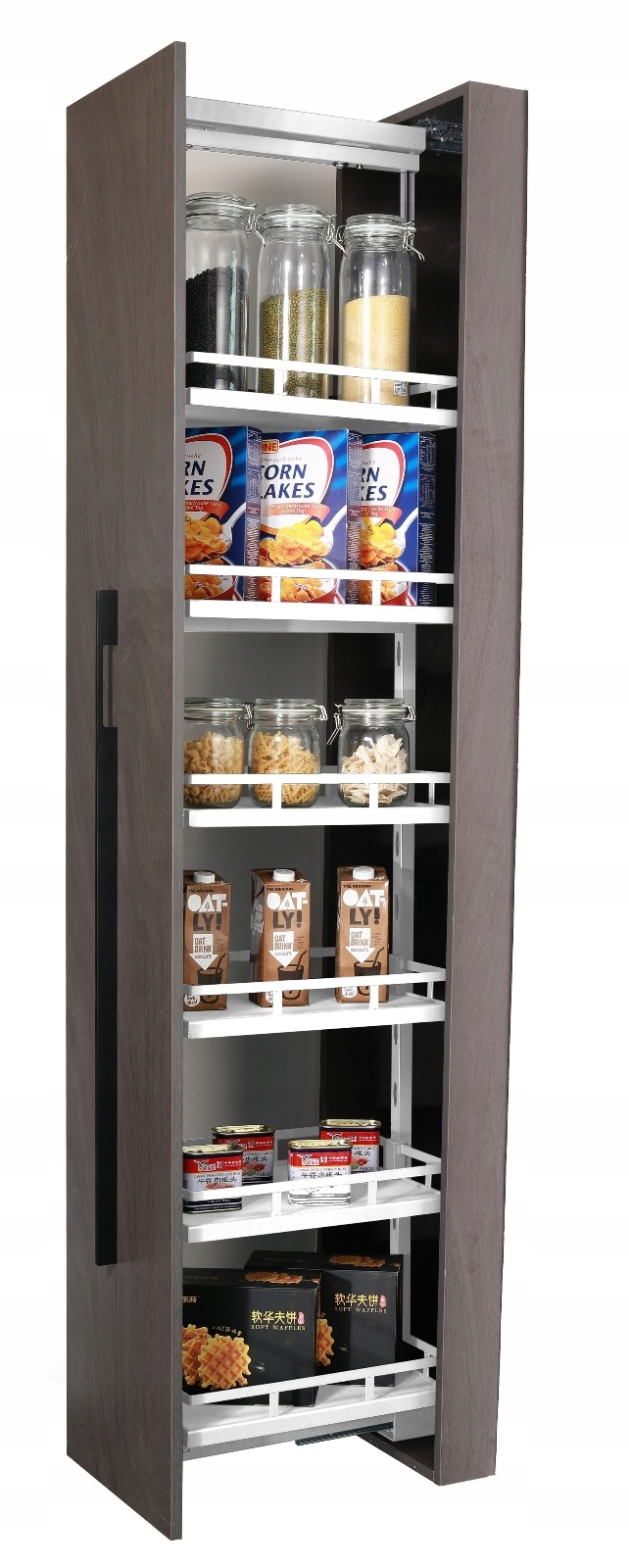 Kosz Cargo Do Szafki 40 Biały Pełne Dno Wysuw Dociąg 197-227cm 6 Półek