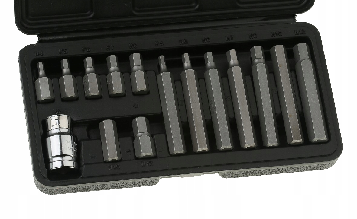 Klucze Nasadowe 15 szt Bity Sześciokątne Hex
