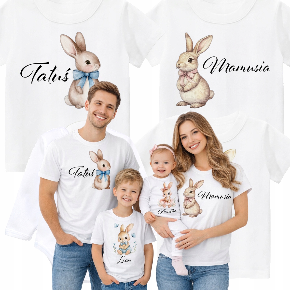 Sada Rodinných Triček Na Velikonoce Táta Máma Děti Personalizace