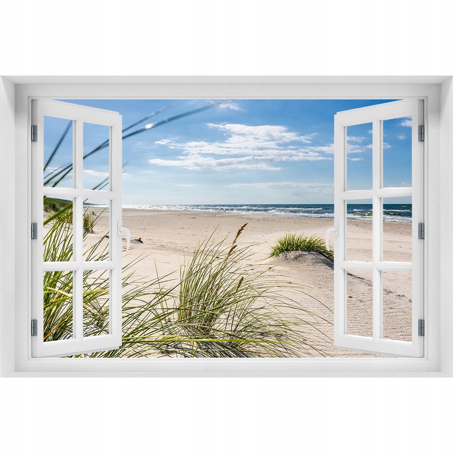 

3D Okno Naklejka na ścianę Mrzeżyno plaża 120x80