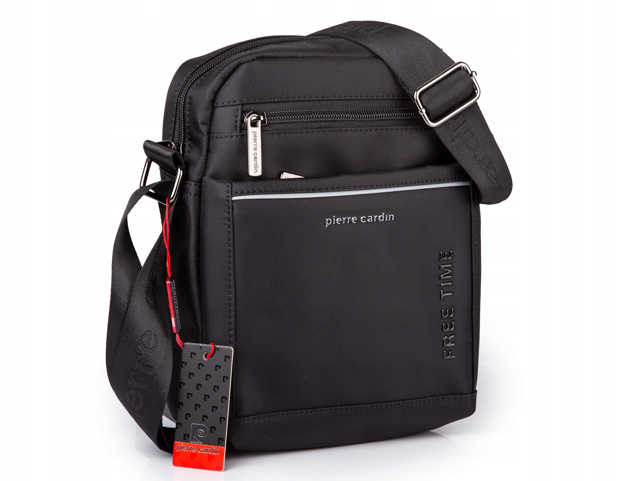 Pánská taška přes rameno, taška kabelka přes rameno, městská, látková, černá