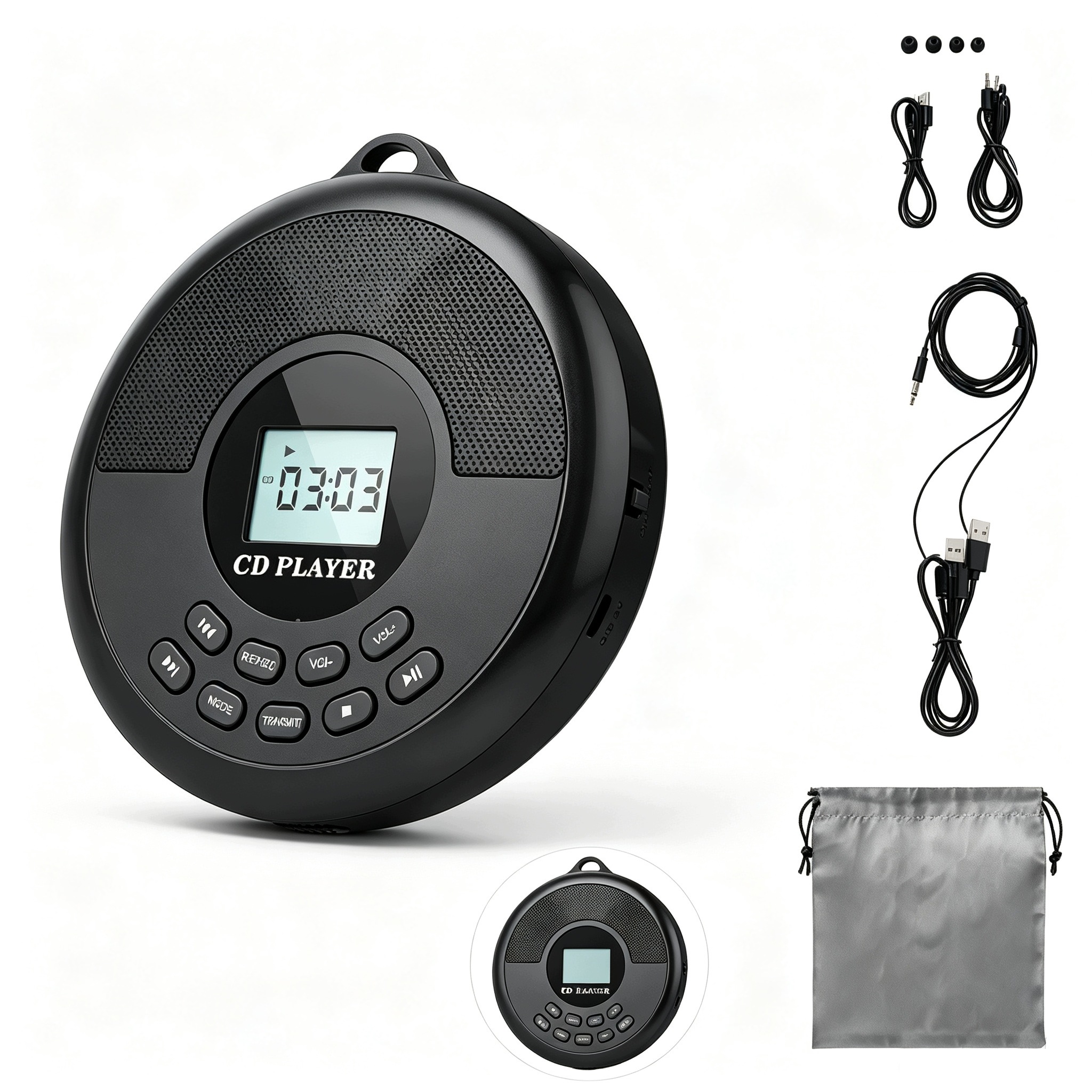Přenosný MP3 Přehrávač Bluetooth, Aux, LCD, Reproduktory Sluchátka