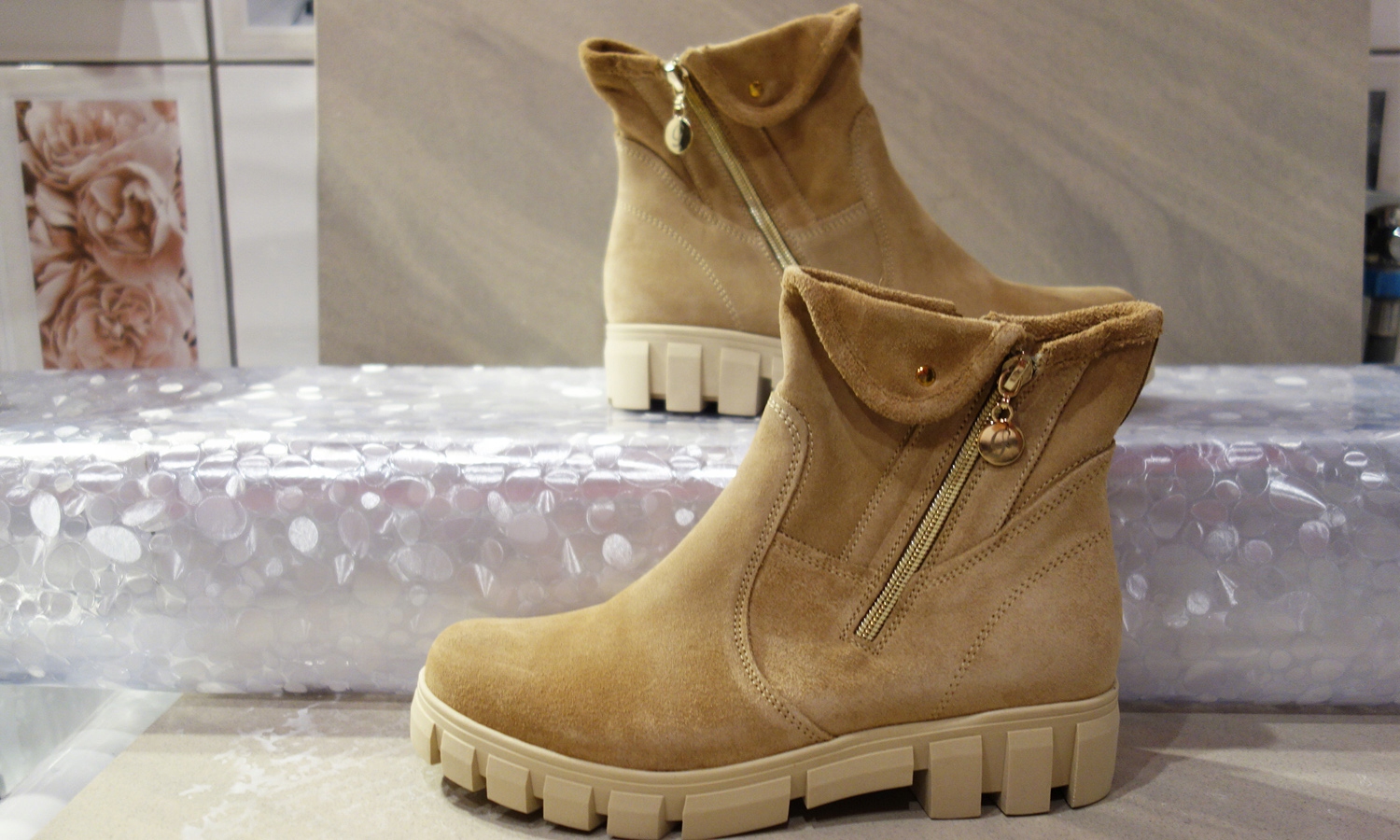 NOWOŚĆ WYSOKIE BOTKI ZAMKI brązowe 40 Marka inna