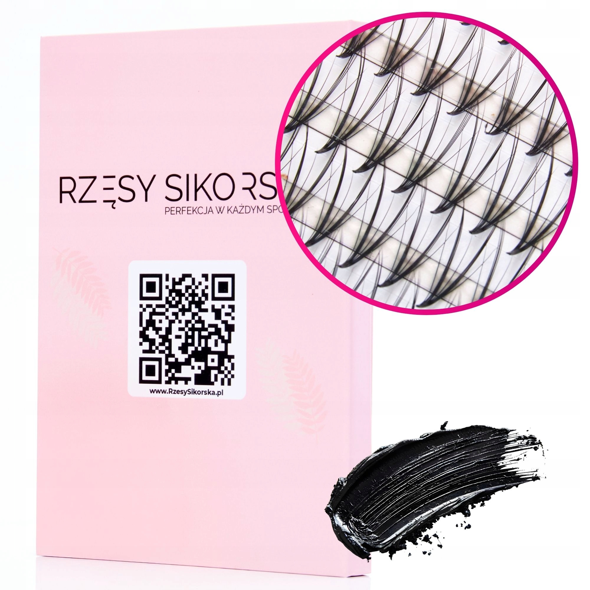 Rzęsy Sikorska Gotowe Kępki Rzęs 5D/0,07/CC (1000 szt. 6-13) Double Wispy