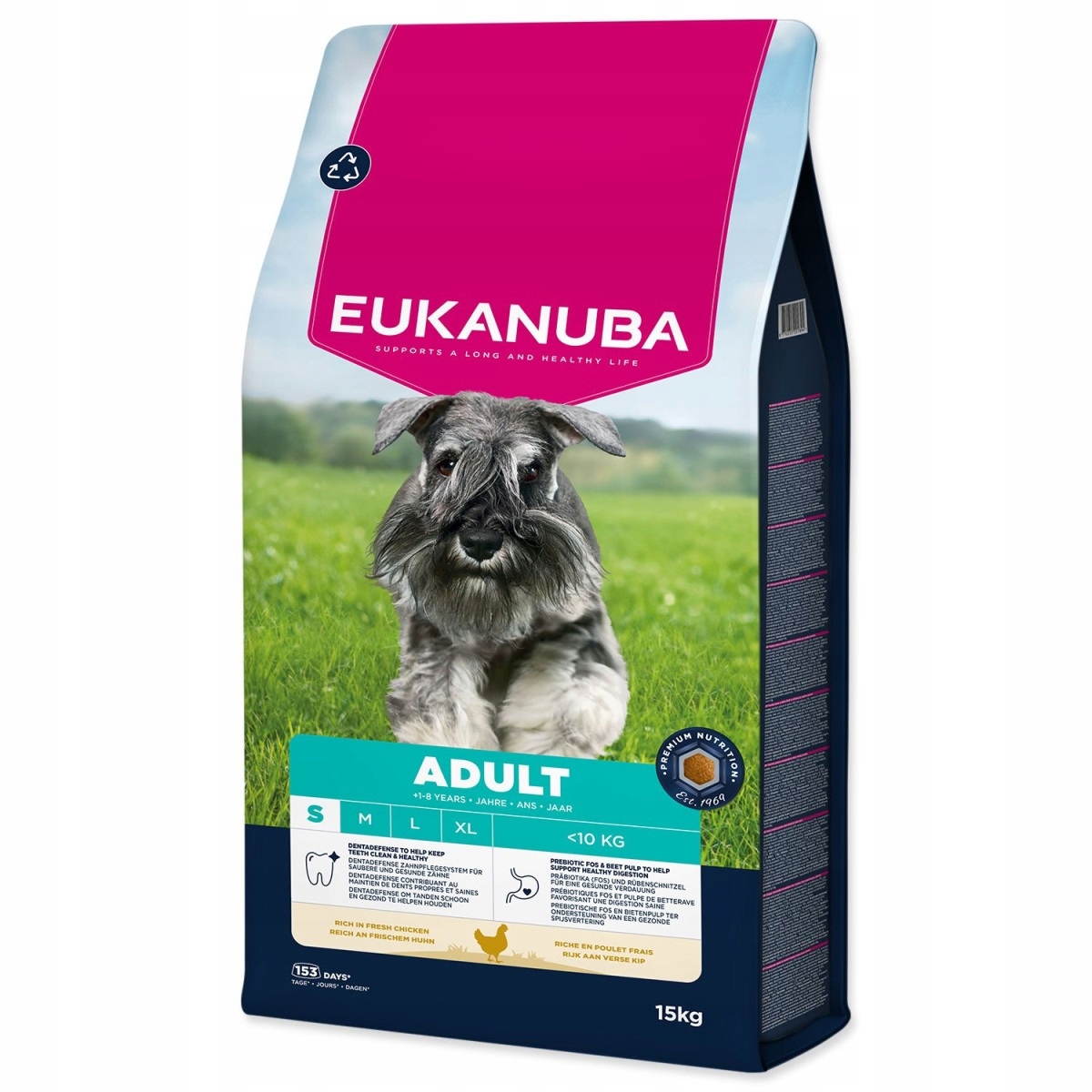 Levně Krmivo Eukanuba Adult Small rich in fresh chicken 15kg