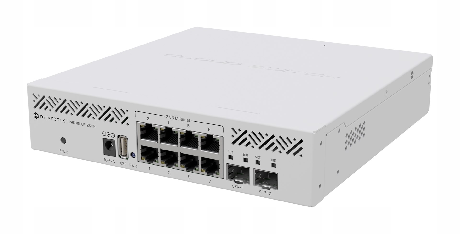 Prepínač Mikrotik CRS310-8G 2S In Managed 2,5G/5G/10G