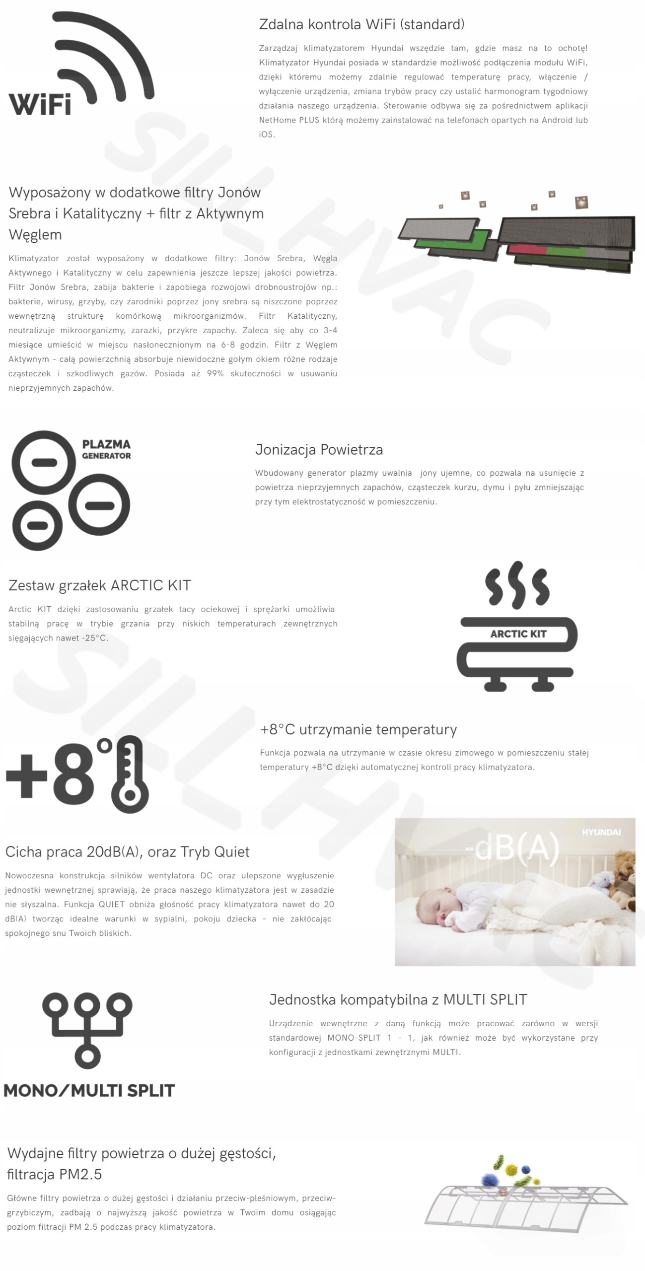 KLIMATYZATOR HYUNDAI ELITE 2,6 SAMODZIELNY MONTAŻ Klasa energetyczna- chłodzenie A+++