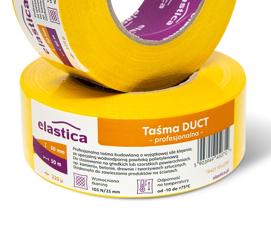 TAŚMA DUCT NAPRAWCZA ŻÓŁTA 50mm/50m Elastica Rodzaj taśma naprawcza