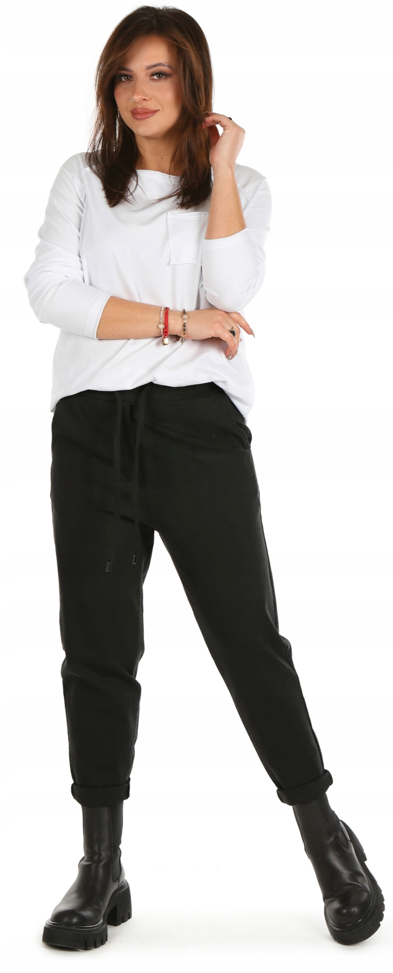 Moda Fresca F724 SPODNIE PUNTO patka Marka bez marki