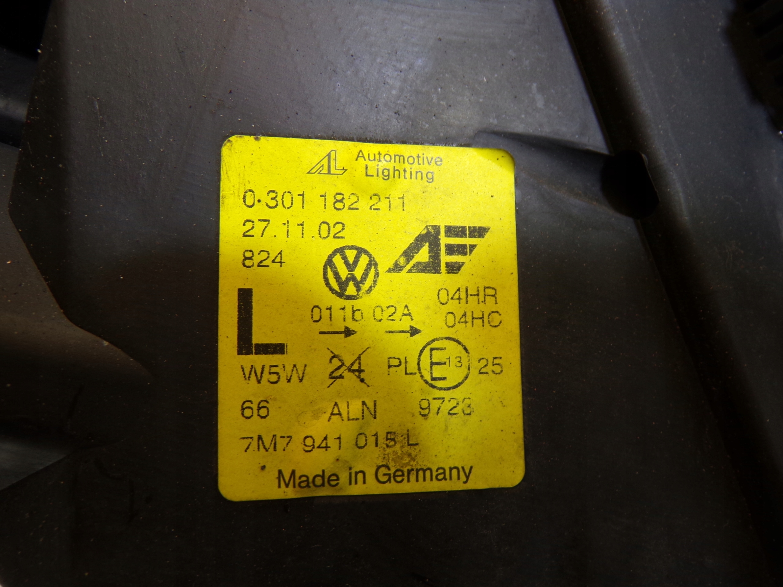 light front front left VW SHARAN 1 LIFT ALHAMBRA (2) (K)