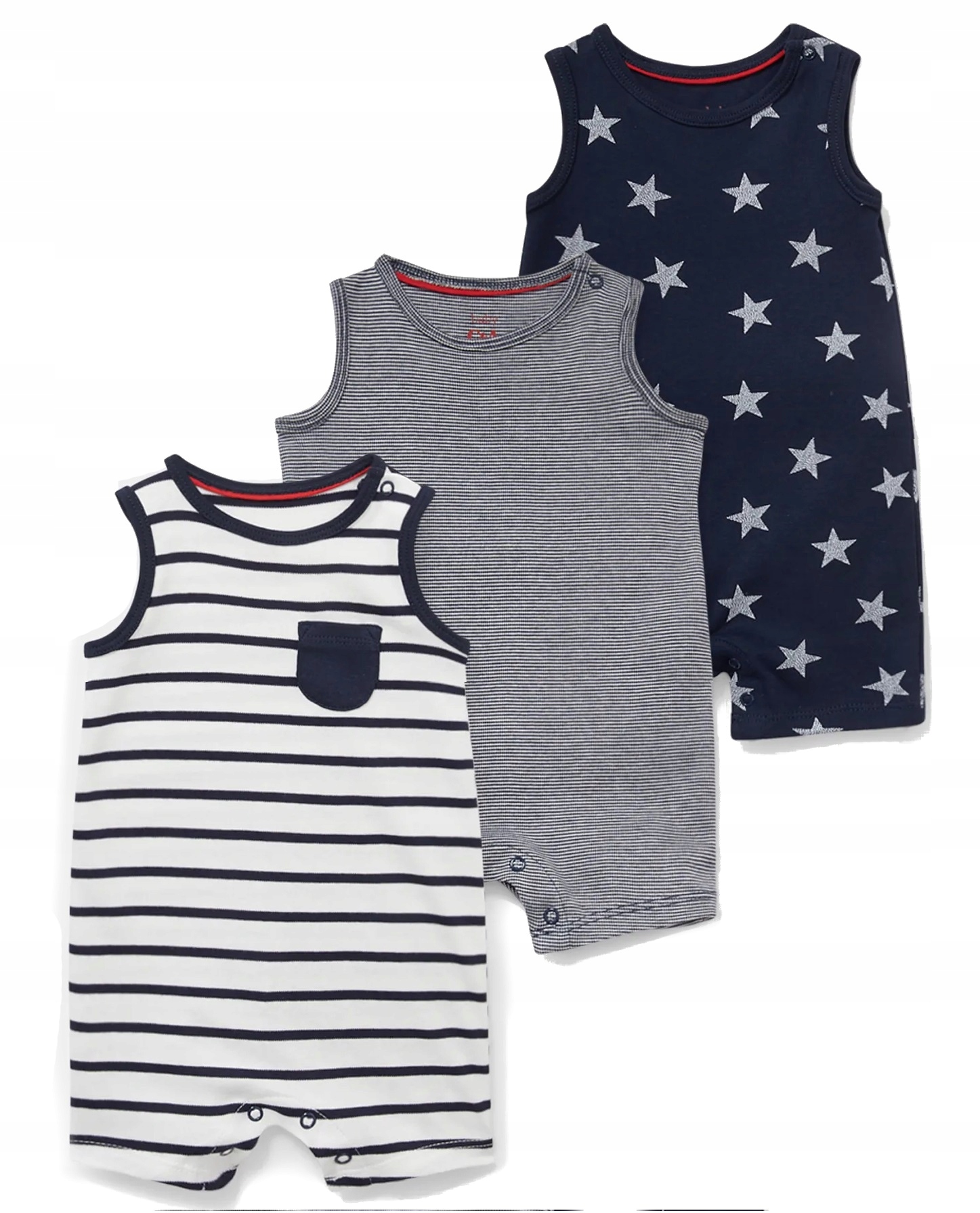 

C&a Rampers Chłopiec 3PACK Star/paski Pajac 62