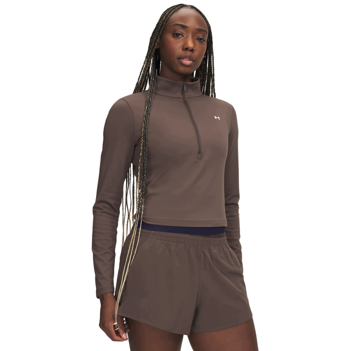 Damska bluza treningowa bez kaptura Under Armour Motion 1/2 Zip Brązowy L