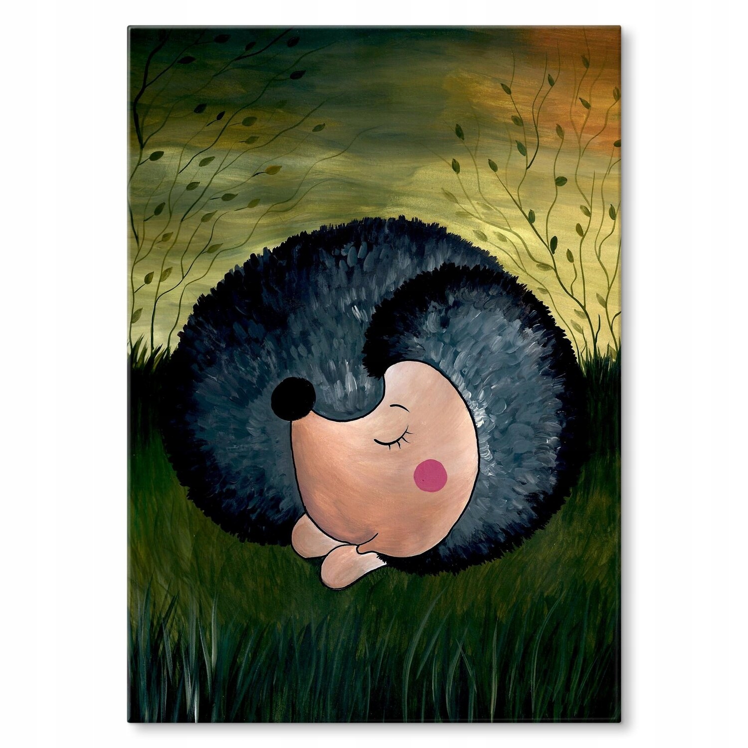 Kovový plakát Spící ježek Šild Plech 30 x 42 cm Dárek
