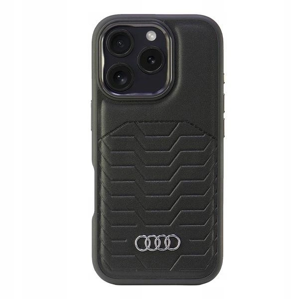 Audi Synthetic Leather MagSafe Pouzdro pro iPhone 16 Pro 6,3" černý