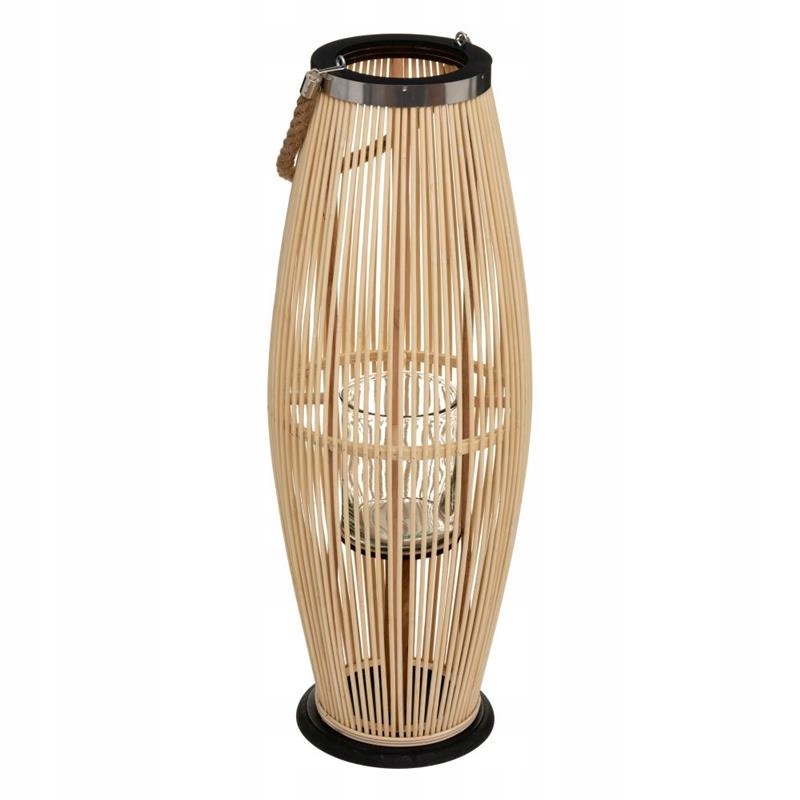 

Lampion drewniany latarnia bambus nowoczesny 72 cm