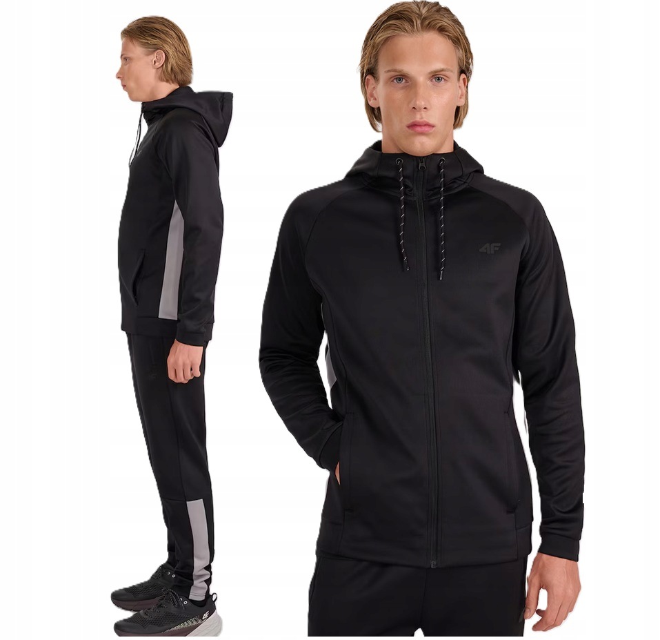 4F Męska Sportowa Bluza Z Kapturem Rozpinana Termoaktywna XL