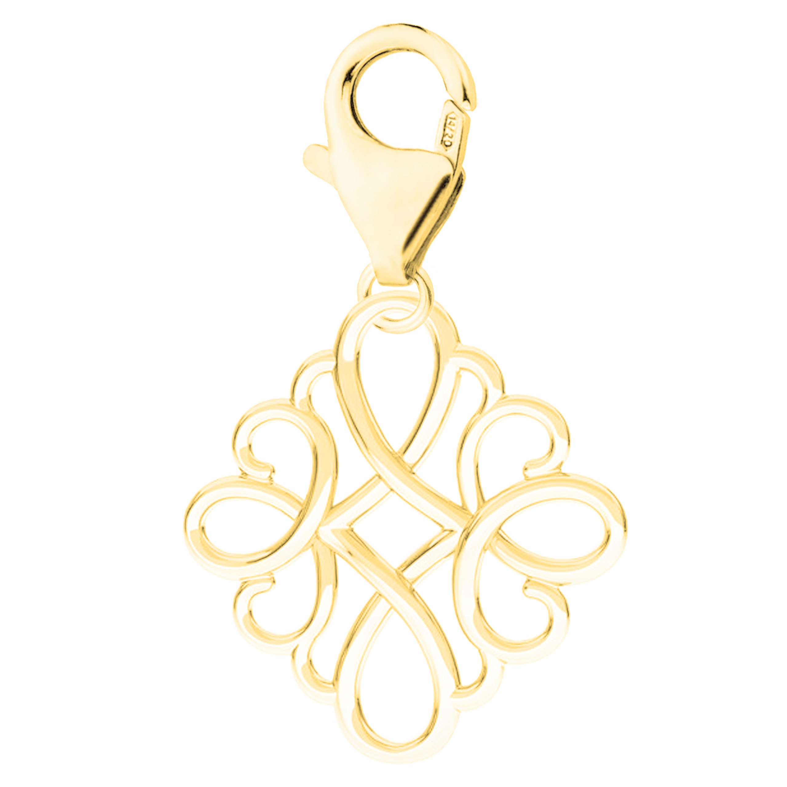 Zlatý přívěsek Ažurový vzor Rozetka Plech Díravý Plech Stříbro 925