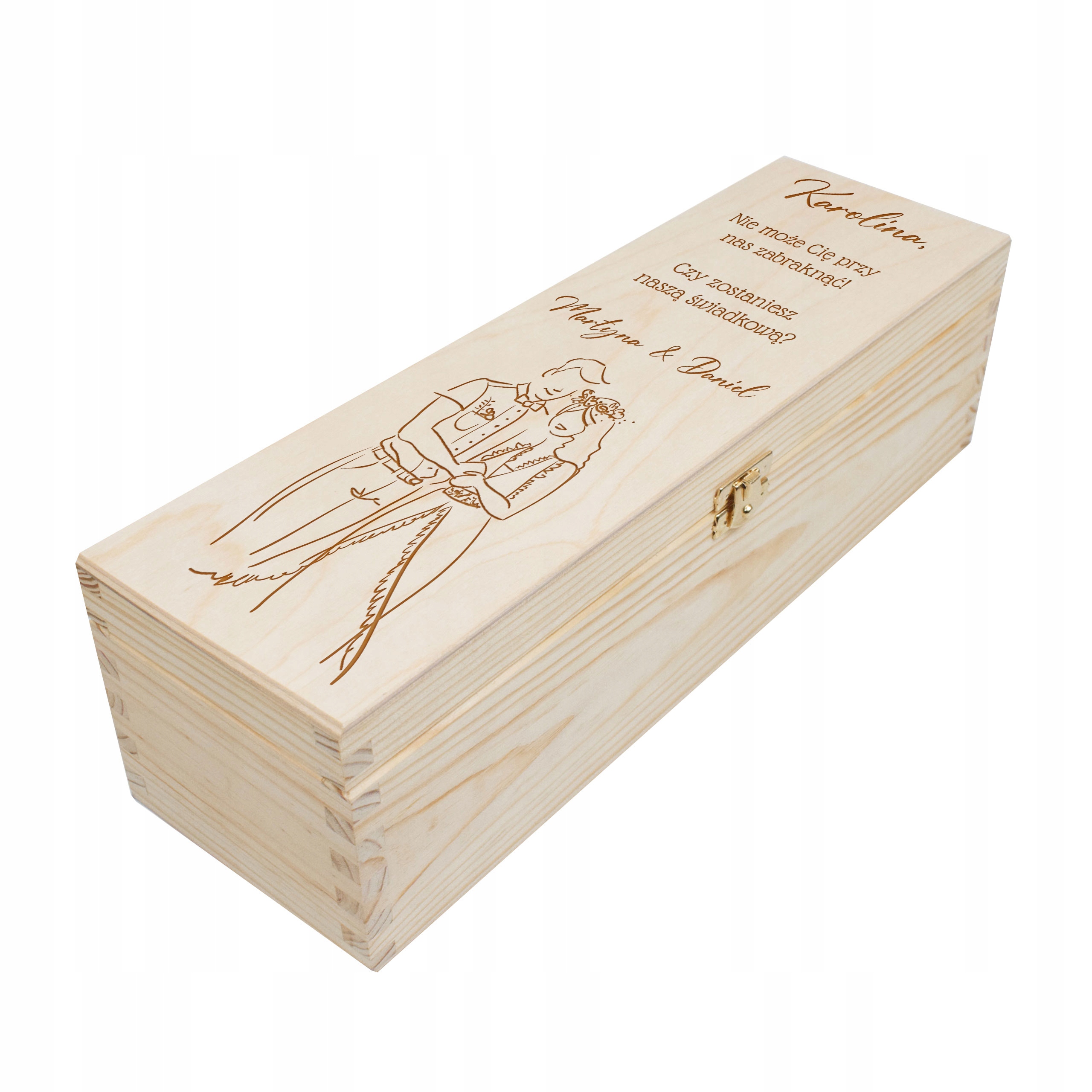 ZAPROSZENIA ŚLUBNE DLA ŚWIADKÓW SKRZYNKA PROŚBA Kolor dominujący brązowy