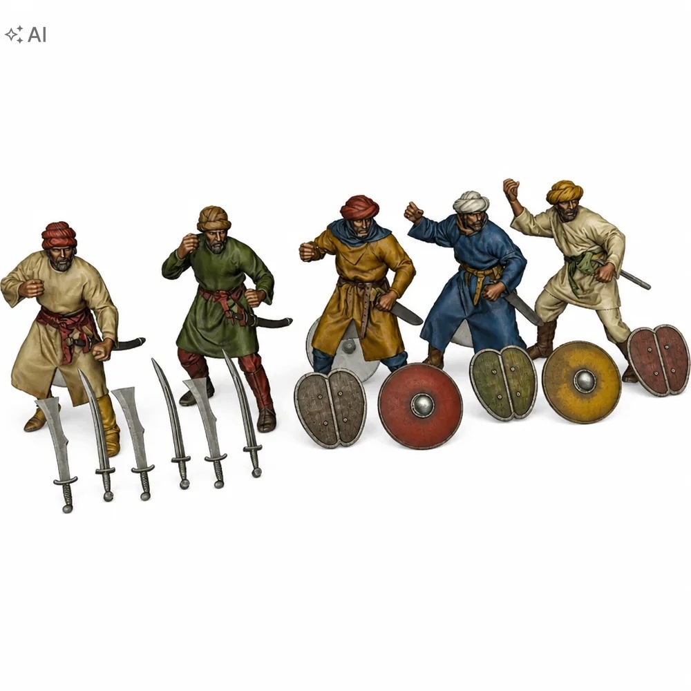 Sada figurek Grenadierů lehké pěchoty 14. století Měřítko 1:24
