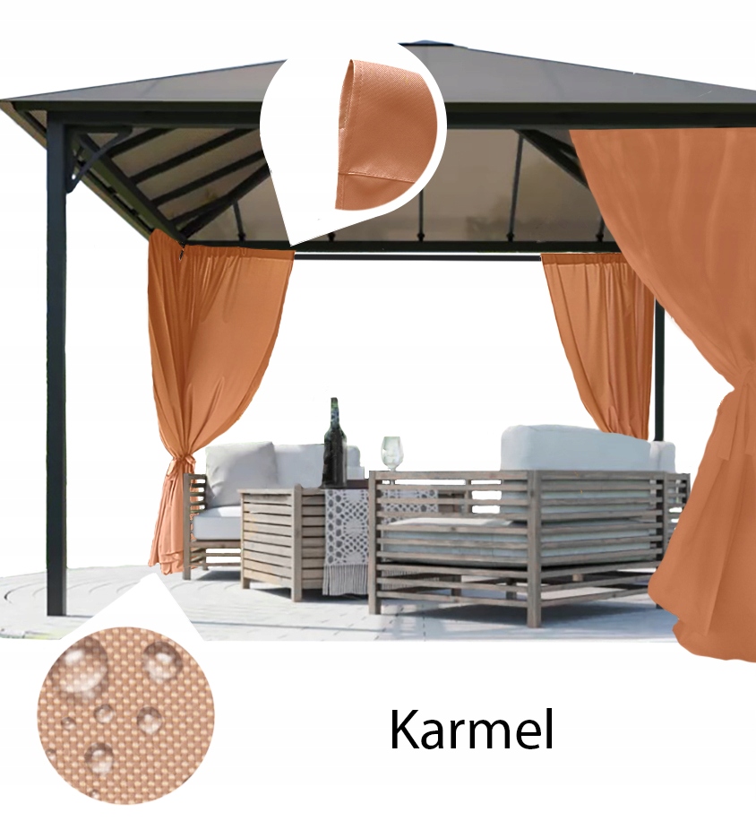 ZASŁONY OGRODOWE WODOODPORNE tunel 280 cm Sezon całoroczny