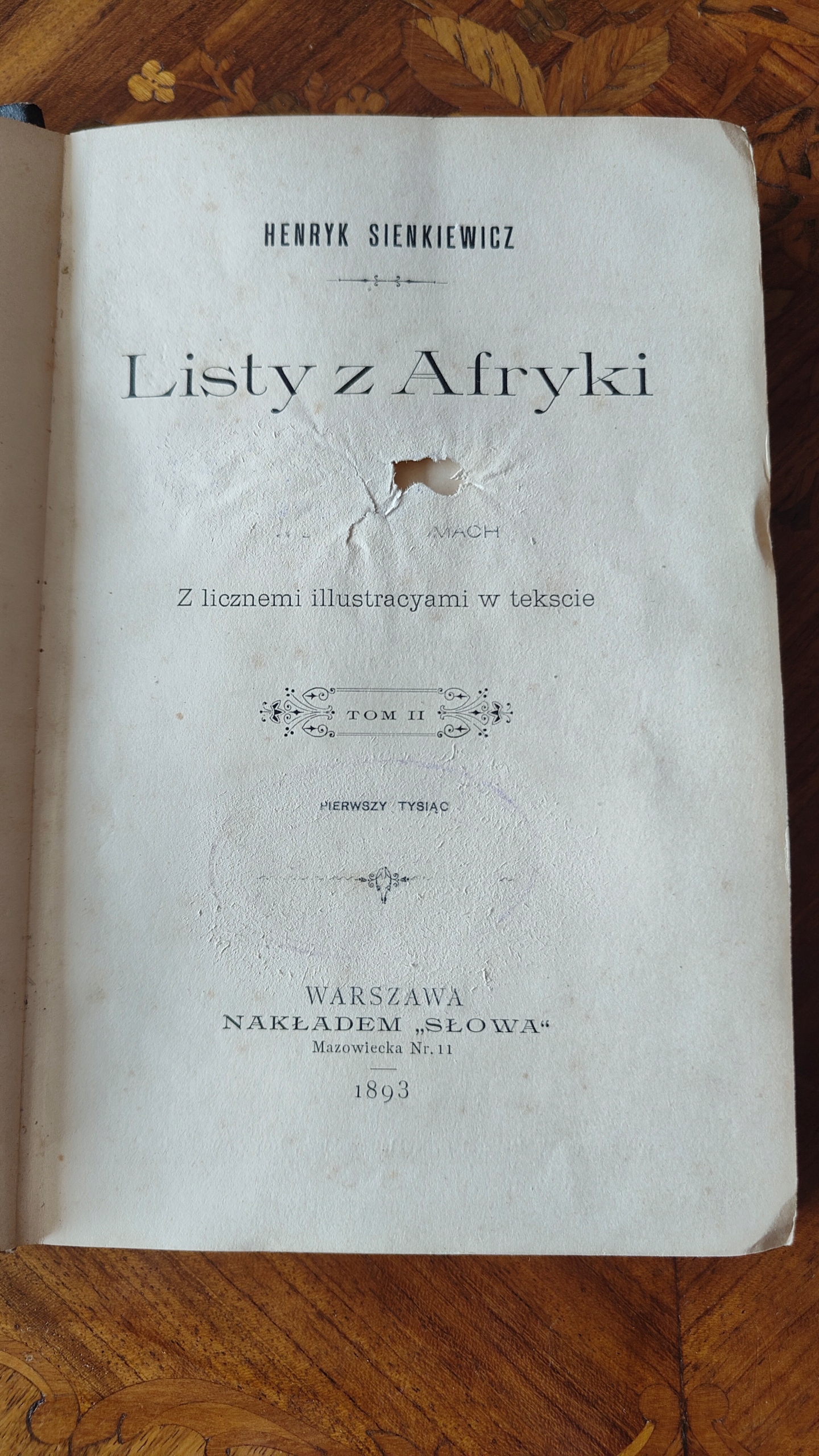 1893. LISTY Z AFRYKI. HENRYK SIENKIEWICZ. TOM II.