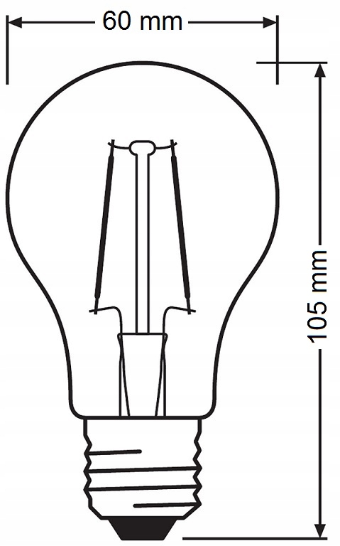 LED FILAMENT E27 6,5W 60W 806lm 2700K OSRAM 3szt Marka Osram