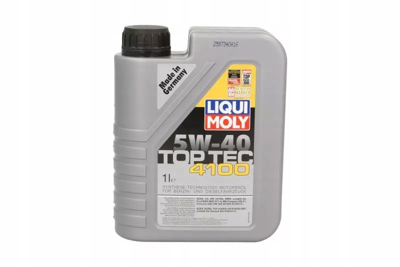 LIQUI MOLY TOP TEC 4100 5W40 C3 SN/CF 9L Klasa lepkości SAE 5W-40