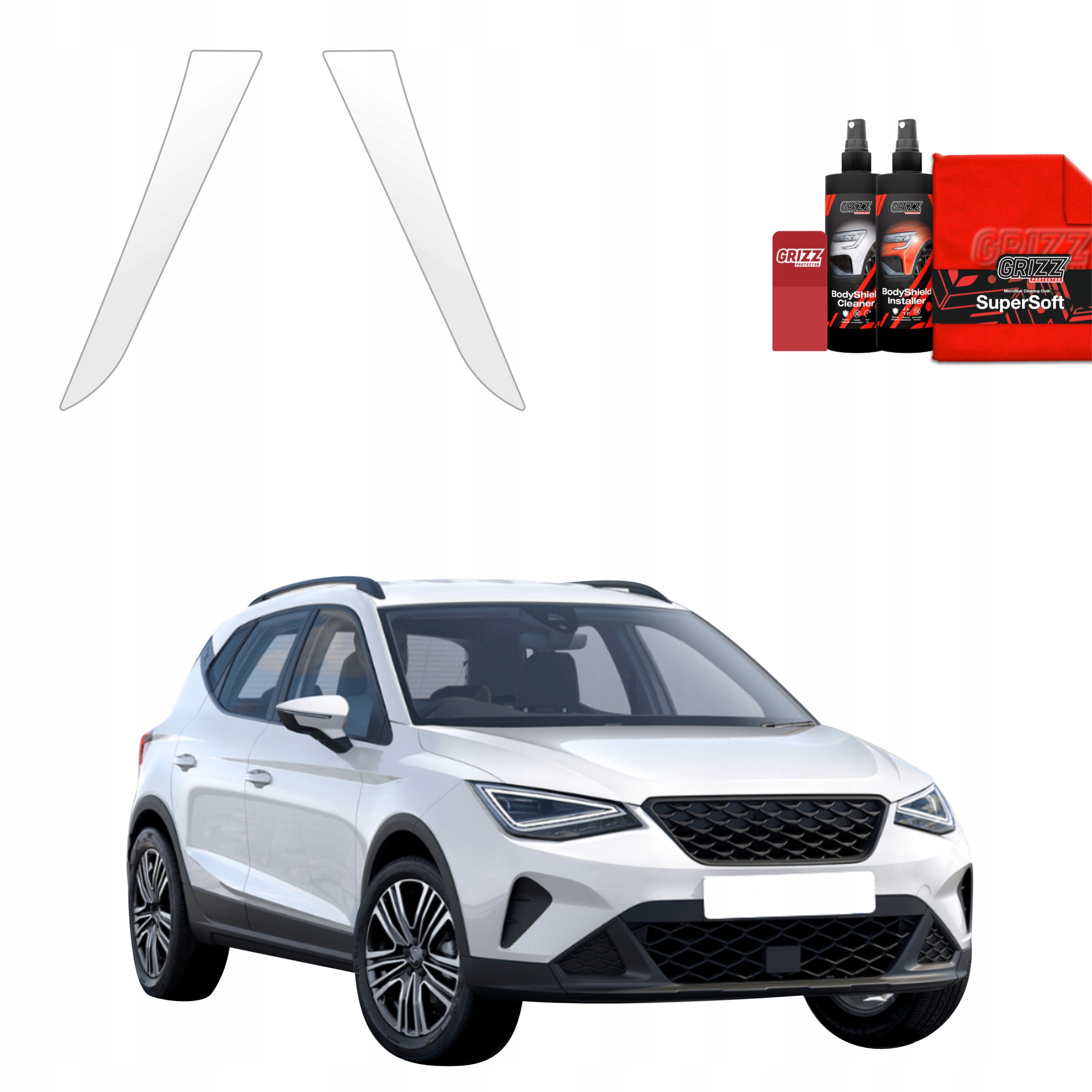 2v1 Fólie Ppf dýha na sloupky pro Seat Arona (2021-2025) Grizz
