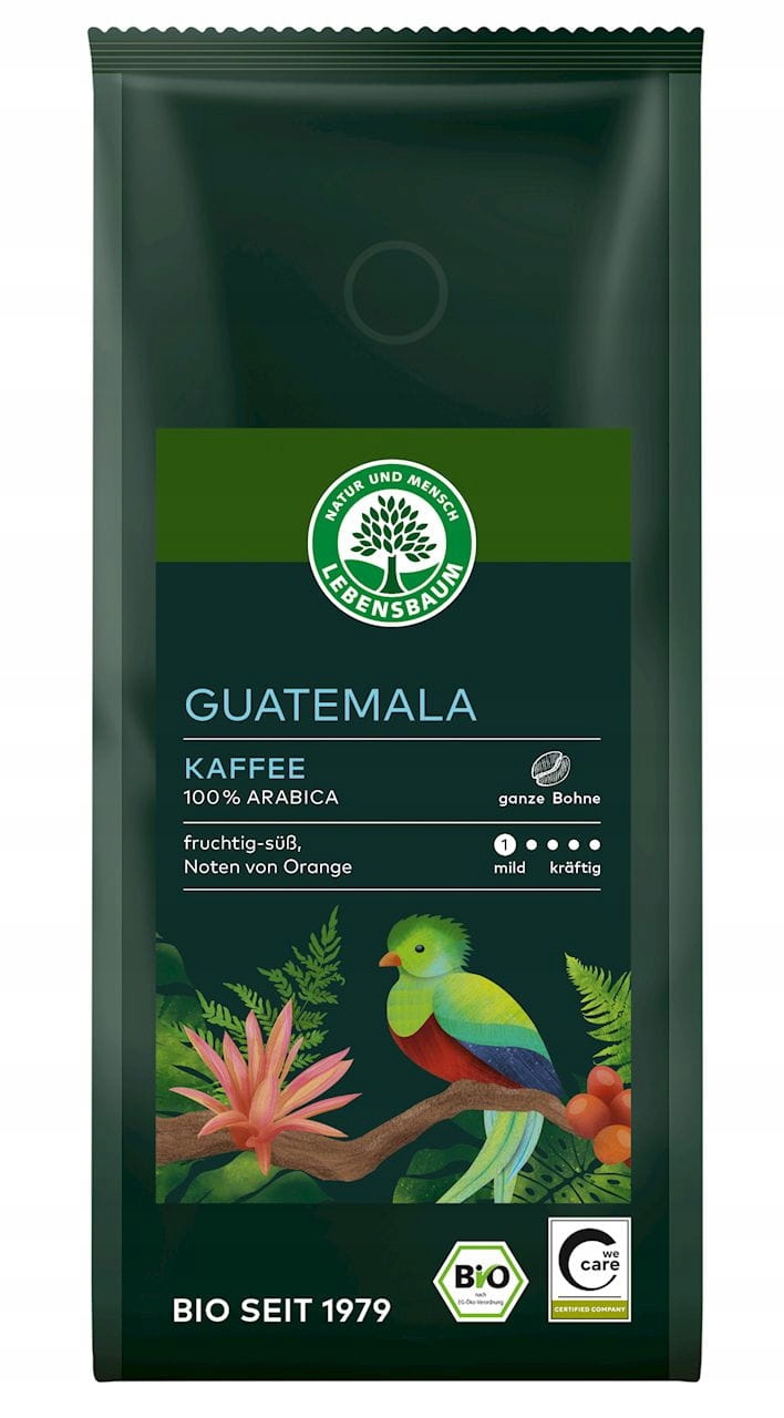 Levně Káva Zrnková Arabica 100 % Guatemala Bio 250 g Lebensbaum