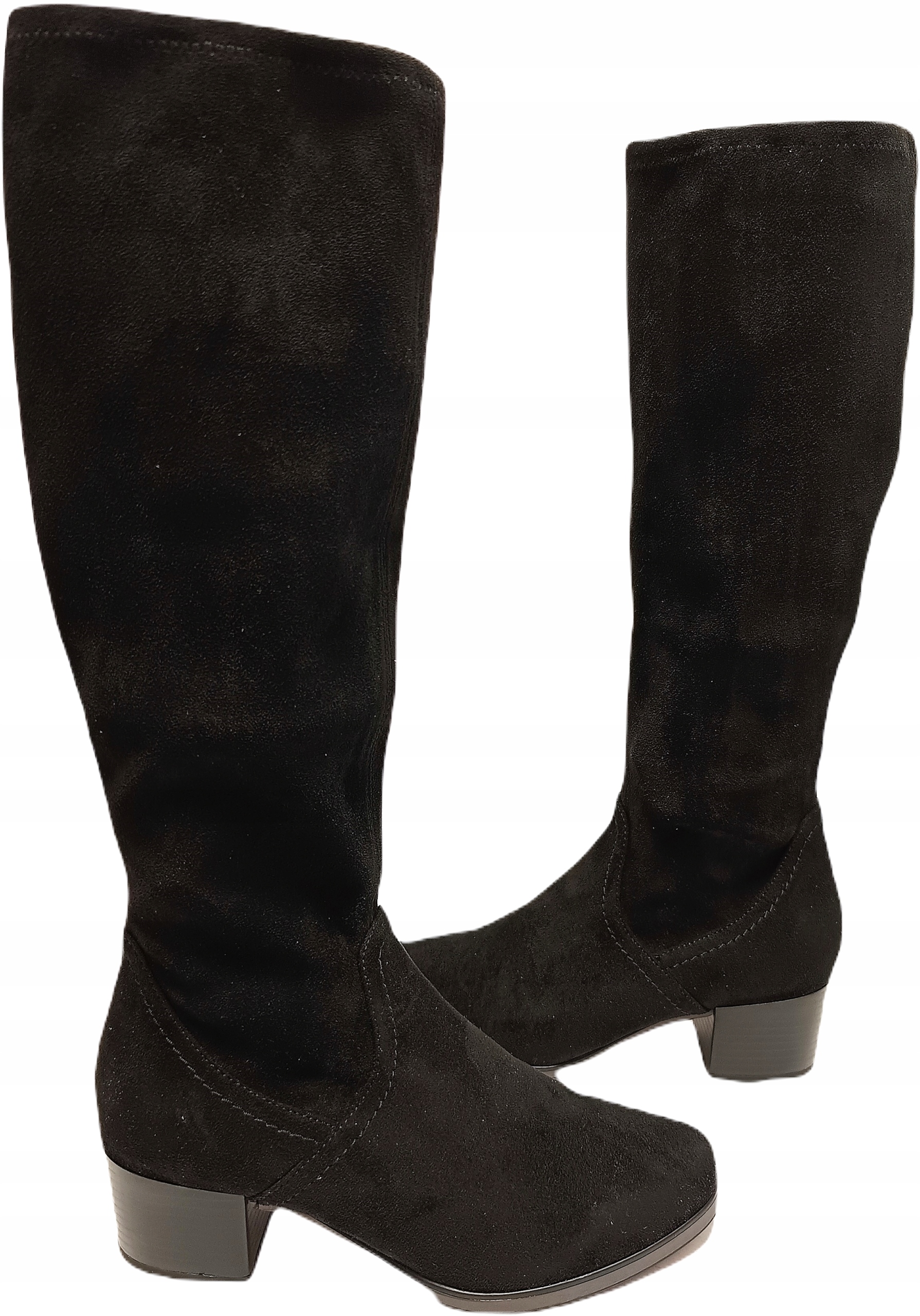 Strečové kozačky s podpatkem Caprice 25506-41 černé, velikost vel.