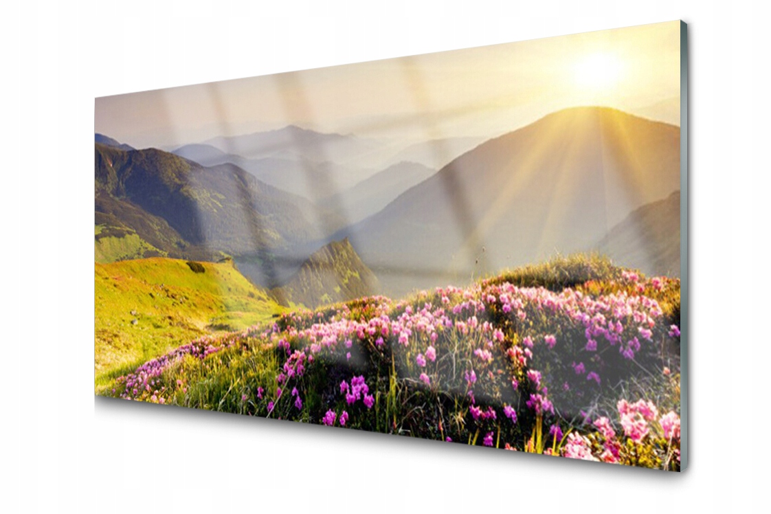 

Panel szklany dekor Dekor Góra Łąka 120x60 + Klej