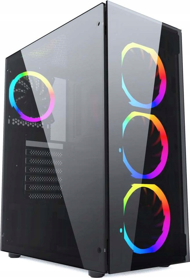 Obudowa komputerowa Gembird Fornax 1500 RGB Midi Tower szkło 4 wentylatory