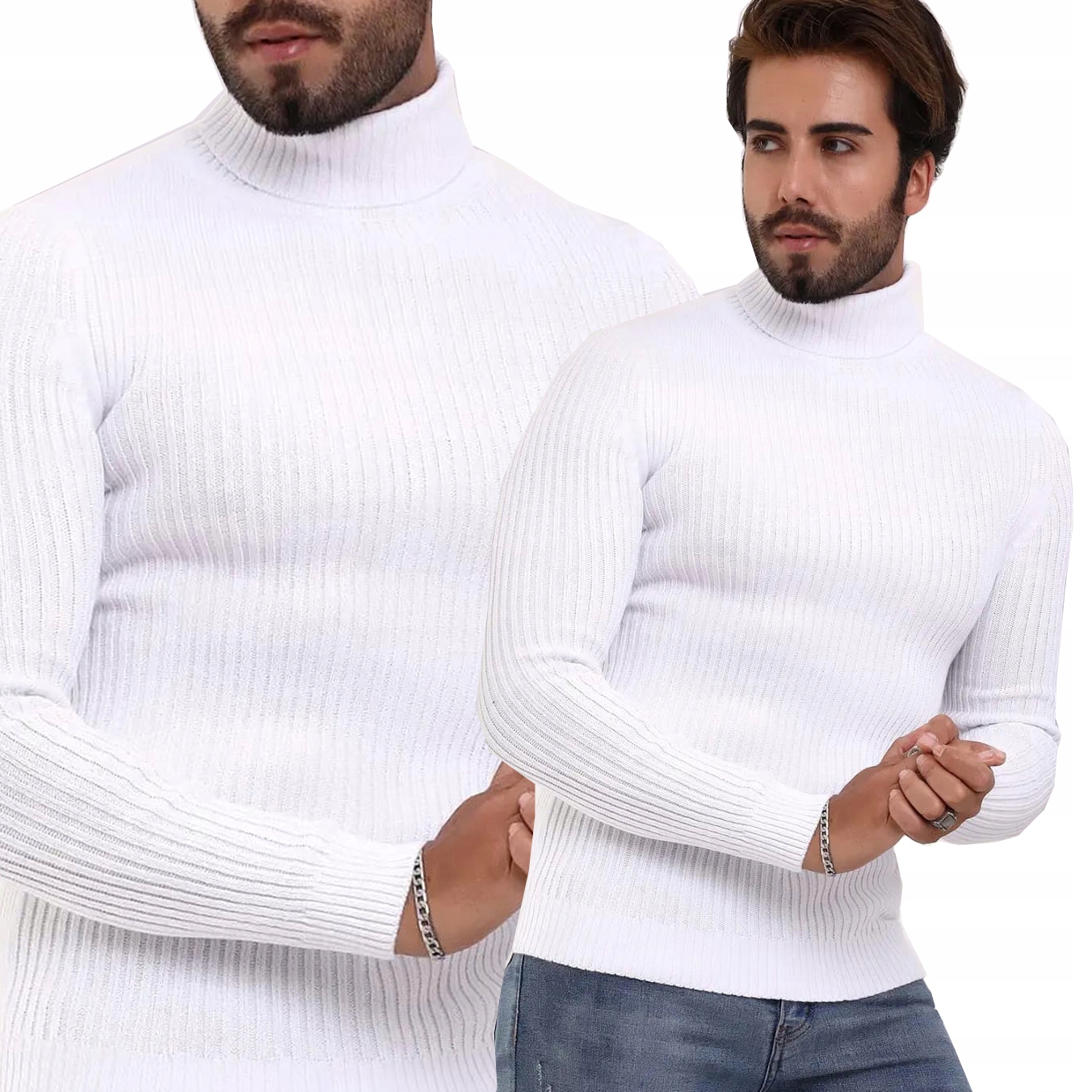 Pánský svetr Rolák Slim fit Athletic Elastický žebrovaný