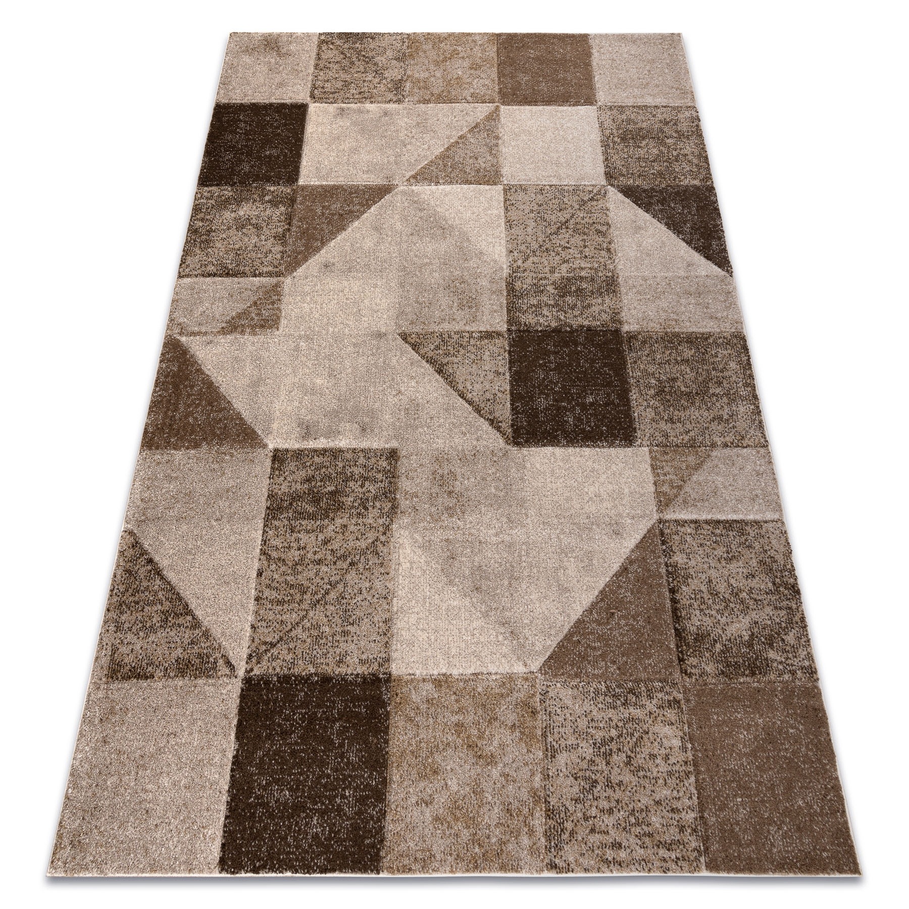 Dywan Do Salonu Nowoczesny Geometryczny beż dwupoziomowy Figury 280x370 cm