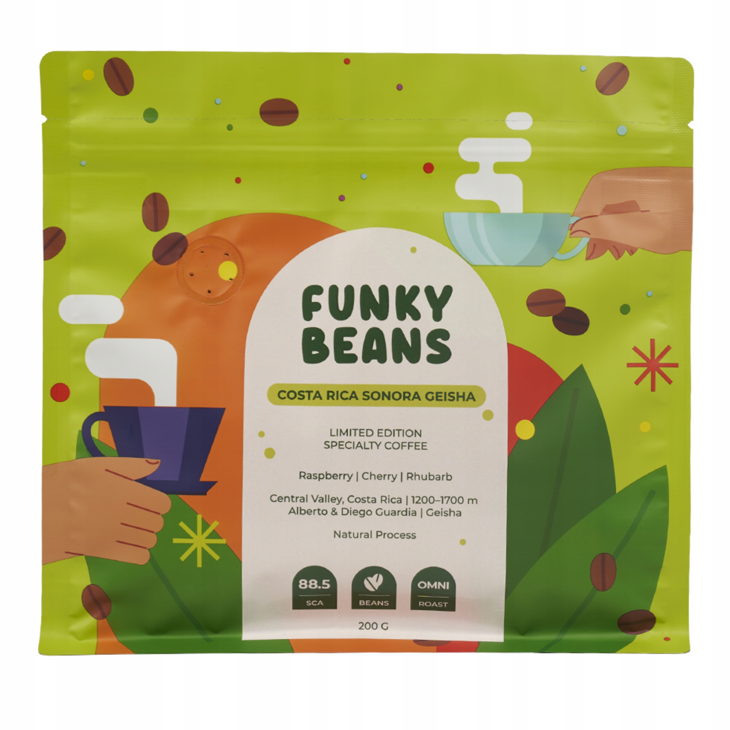 Levně Káva zrnková specialty Funky Beans Costa Rica Sonora Geisha Arabica 200 g