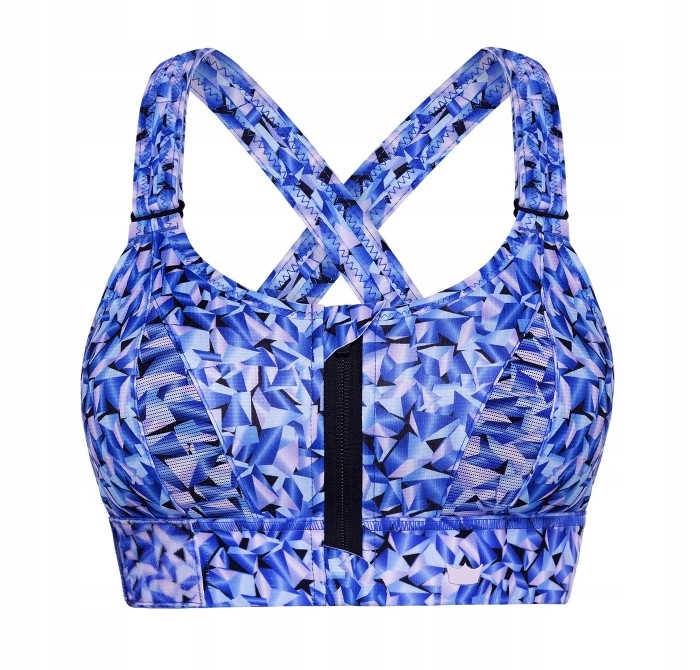 Sportovní Podprsenka Shefit, Modrá, Vzory, Pevná Podpora, Nastavitelná, 4XL