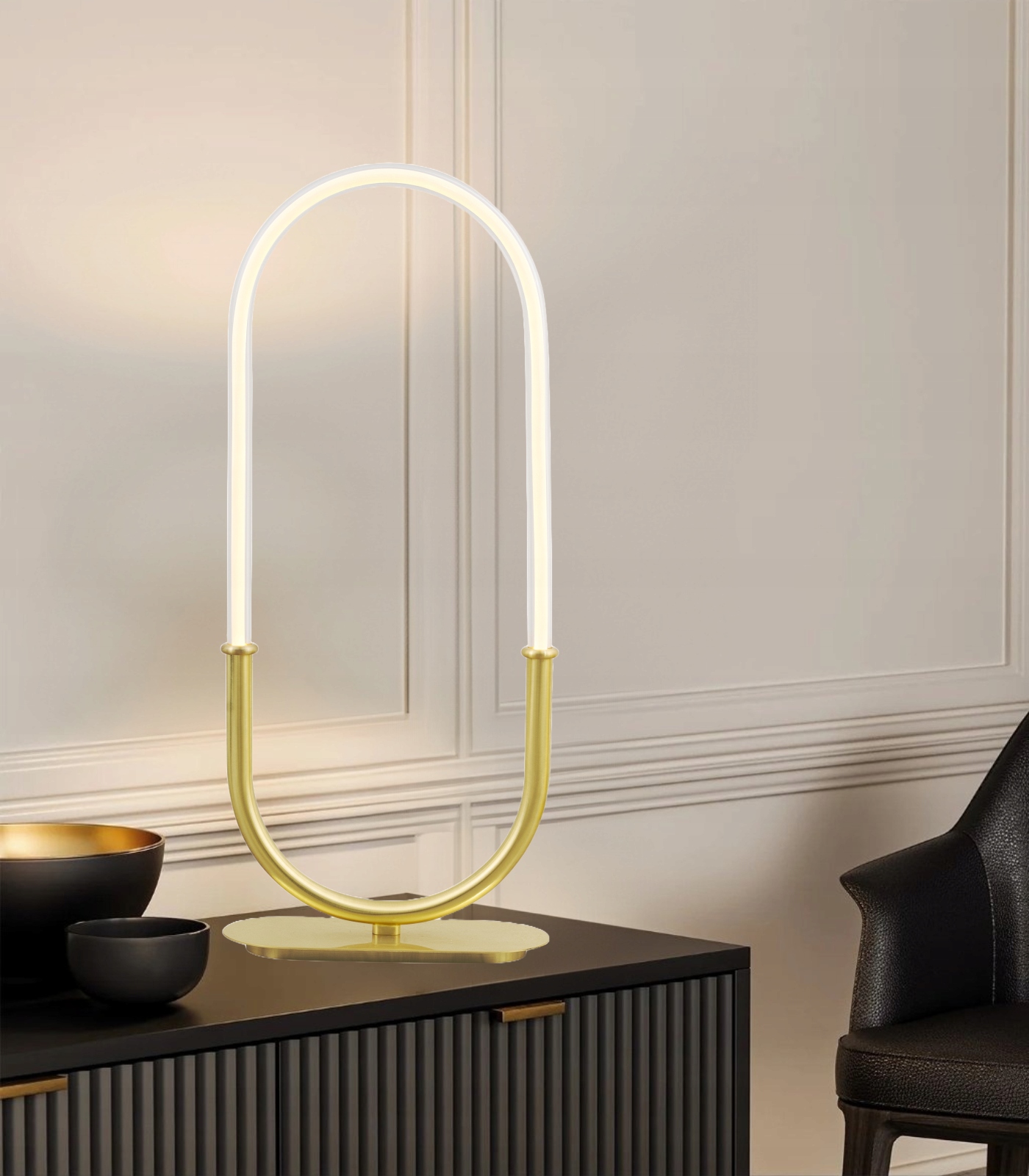 LAMPKA DO SYPIALNI LED GLAMOUR ZŁOTA LAMPA STOŁOWA DOTYK DUŻA XXL 82,5CM Kolor odcienie żółtego i złota