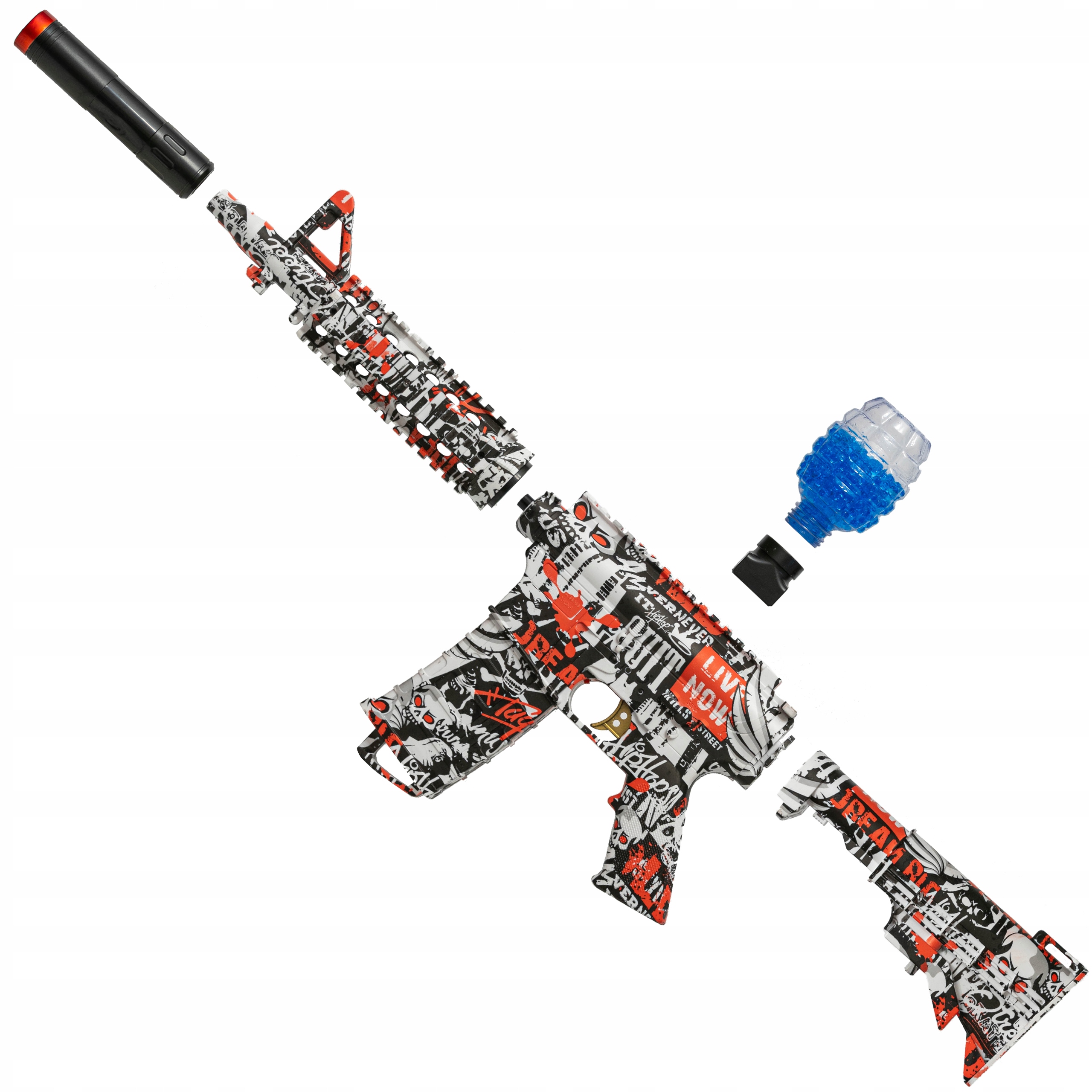 KARABIN M416 CSGO NA KULKI ŻELOWE AUTMAT GRAFFITI Materiał plastik inny