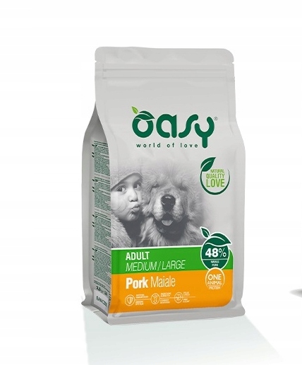 Oasy One Animal Protein M/L Adult Pork 12KG