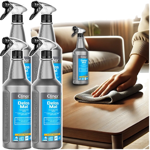 Levně Clinex Delos Mat Péče O Nábytek 1L Antistatický Odmašťovač 4 ks