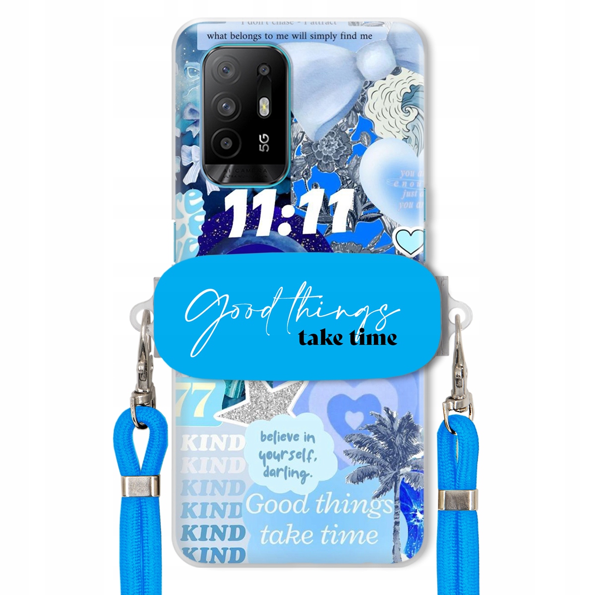 Puzdro pre Oppo Reno 5Z Držiak na vodítko Crossbody Good Things Take Time Lata