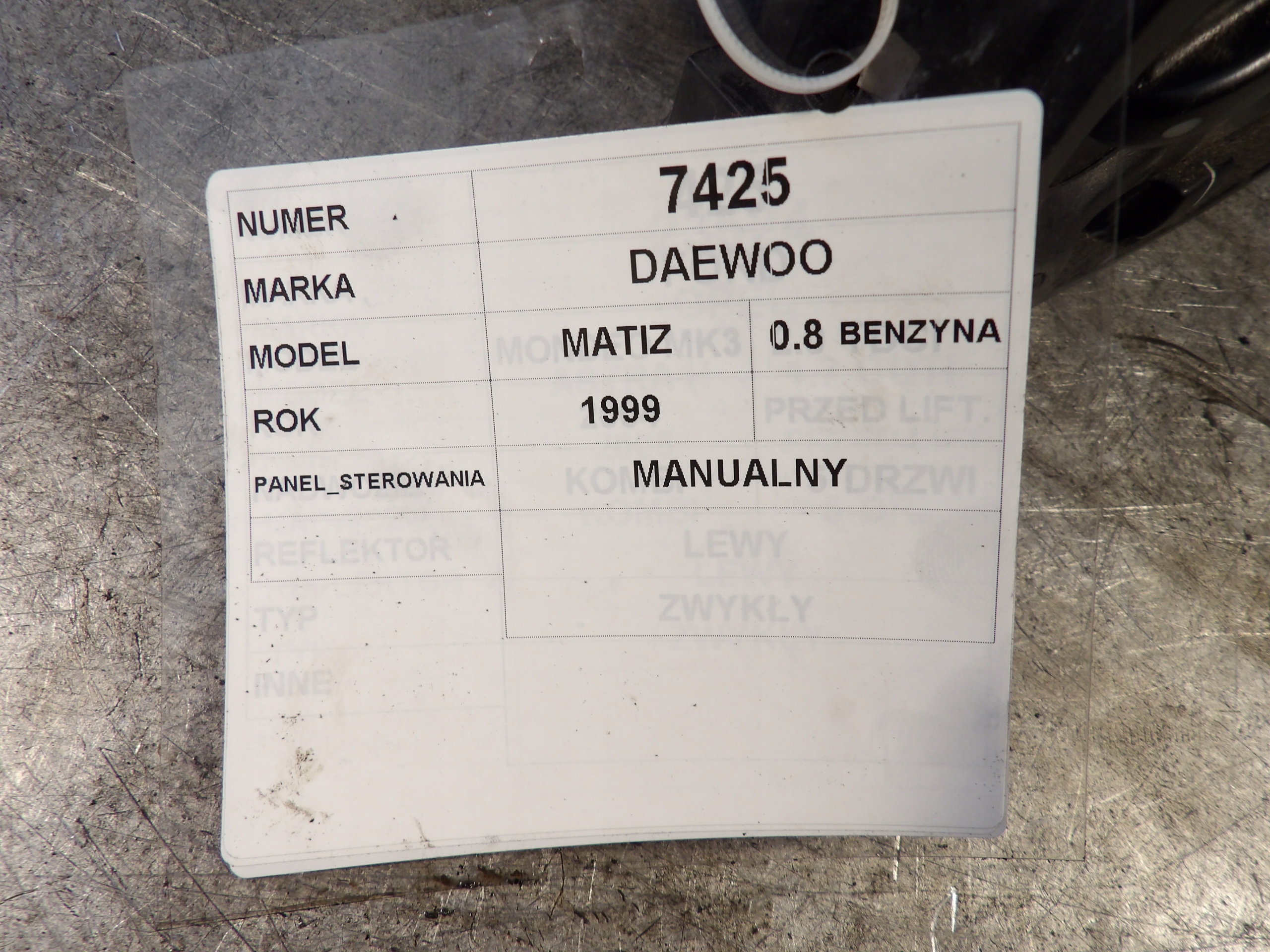 Daewoo Matiz panel klími, klimatizaci 0,8B
